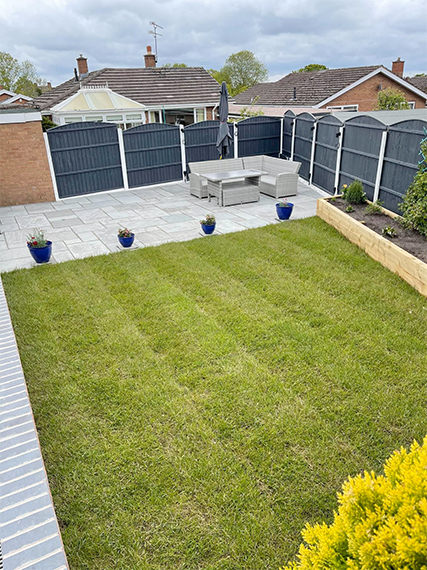 Resin bound surfacing is a popular choice for both garden designs and driveways. Our seamless, high-quality resin installations are built to last, offering a sleek and durable finish.
Maintenance &amp; Aftercare Services
Keep your outdoor space pristine with our comprehensive maintenance services across Cheshire:


Lawn Care: Regular mowing, fertilizing, and weed control.


Hedge Trimming: Precision trimming for a polished look.


Paving Maintenance: Clearing debris, moss, and cracks.


Landscape Enhancements: Creative solutions to elevate your garden.


Car Park Upkeep: Cleaning, line marking, and surface repairs.

